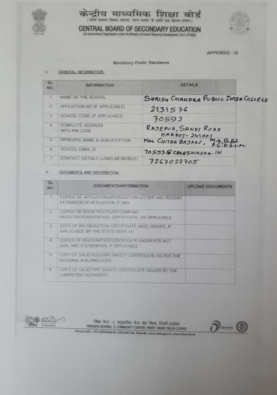 Mandatory Disclosure Document 1